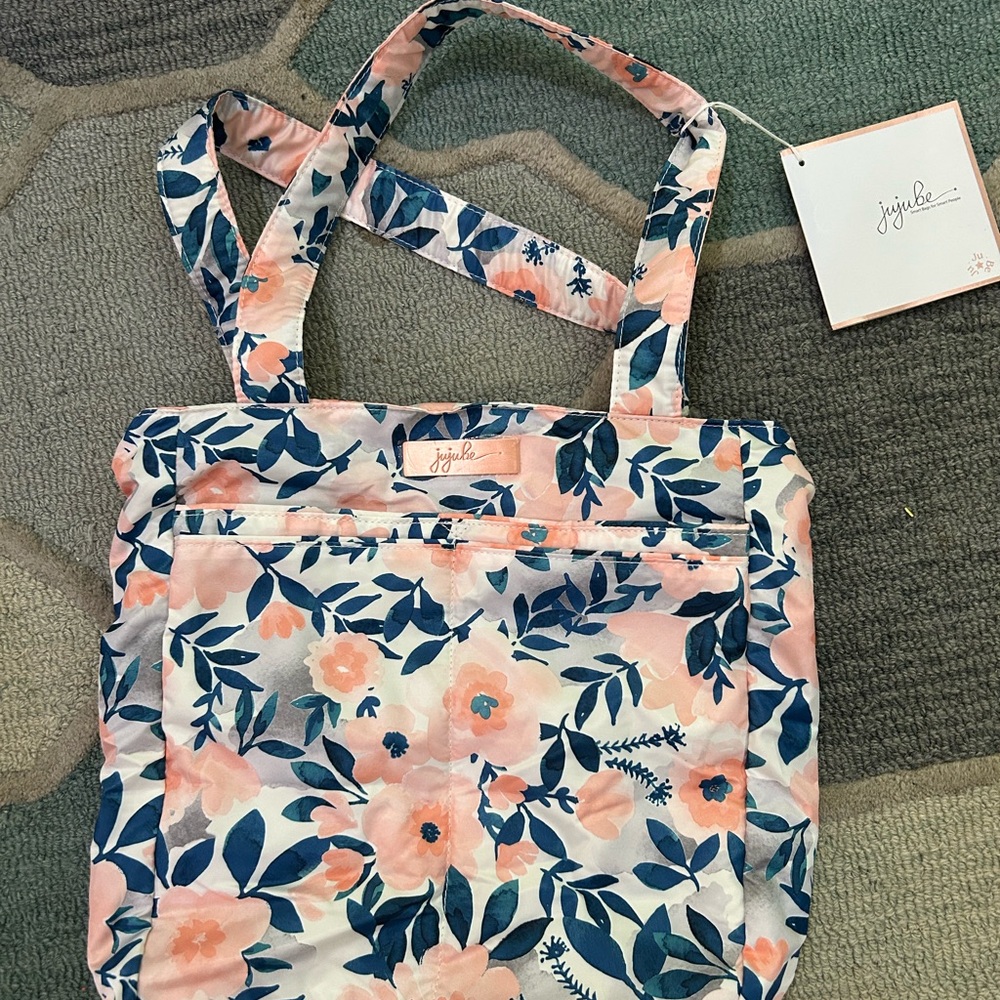 Ju-Ju-Be Be Light Whimsical Watercolor Floral Tote Bag EUC
